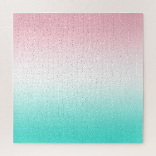 Puzzle Dégradé rose blanc et turquoise (Vertical)