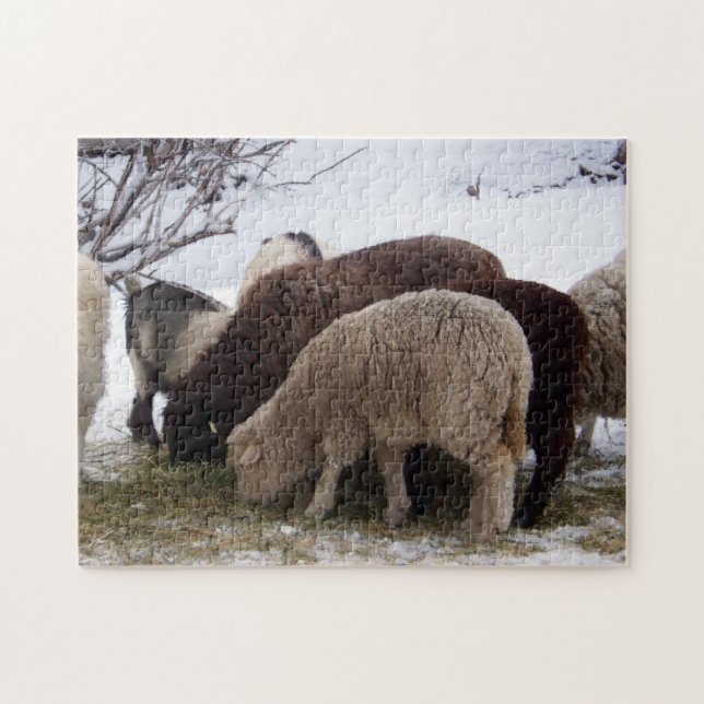 Puzzle Déjeuner d'hiver pour mouton (Horizontal)