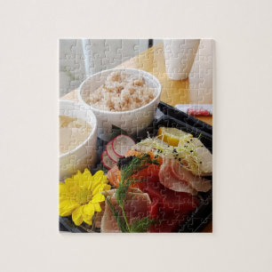 Puzzle Déjeuner japonais Sashimi Repas avec du riz et de 
