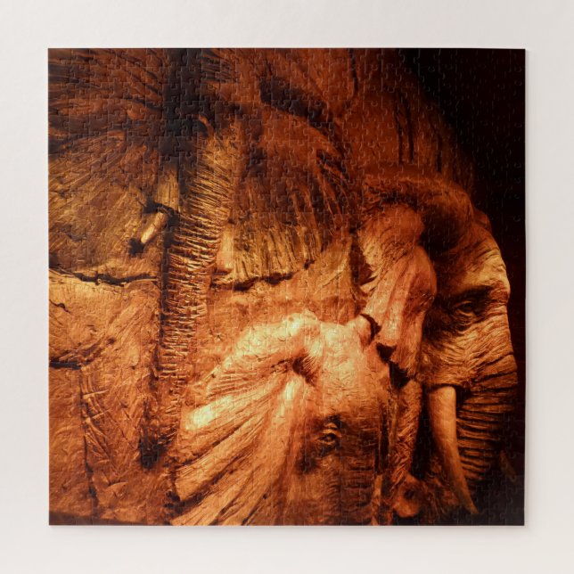 Puzzle d'éléphants en bois (Vertical)