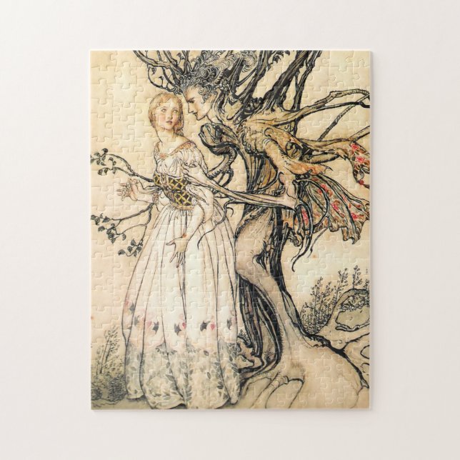 Puzzle d'Elf de princesse et d'arbre de conte de (Vertical)