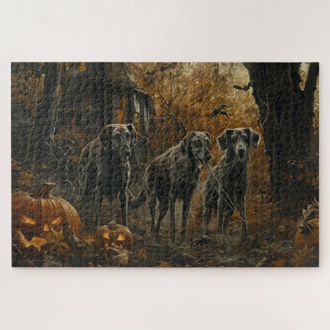 Puzzle Délice Canin d'Halloween pour Lévrier Afghan (Horizontal)