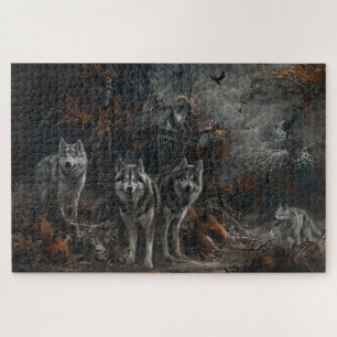 Puzzle Délice de nuit d'Halloween pour malamute d'Alaska