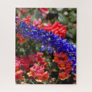 Puzzle Delphinium violet et muflier orange, Palo Alto