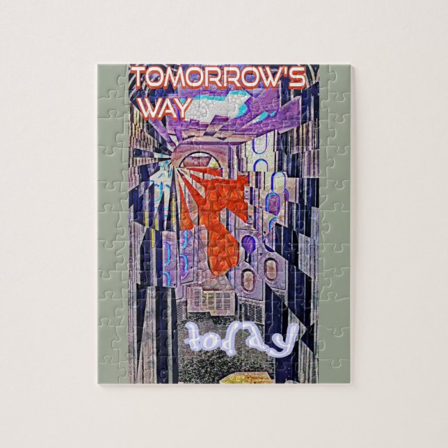 Puzzle Demain's Way Aujourd'hui Retro Future Art (Vertical)