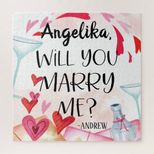 Puzzle Demande en mariage Veux-tu m'épouser ? Nom perso