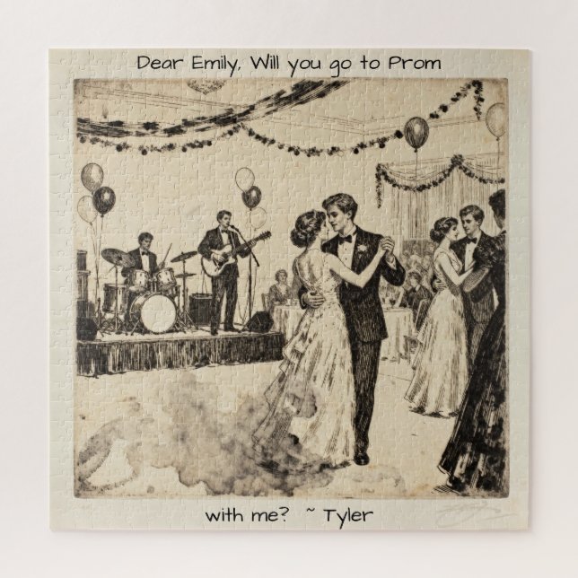 Puzzle Demande pour le bal | Vas-tu aller au bal avec moi (Vertical)