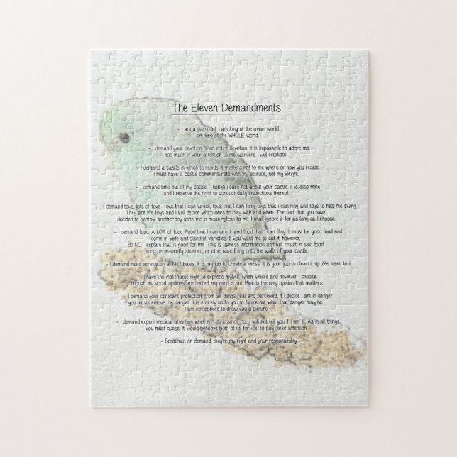 Puzzle Demandments de Parrotlets onze (Vertical)