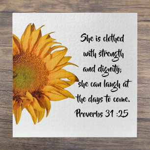 Puzzle Demi-tournesol Proverbes 31:25 Bible Verse Personn