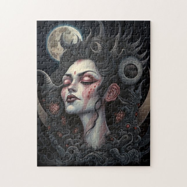 Puzzle Demon Woman Queen Dark Imaginaire Art (Vertical)