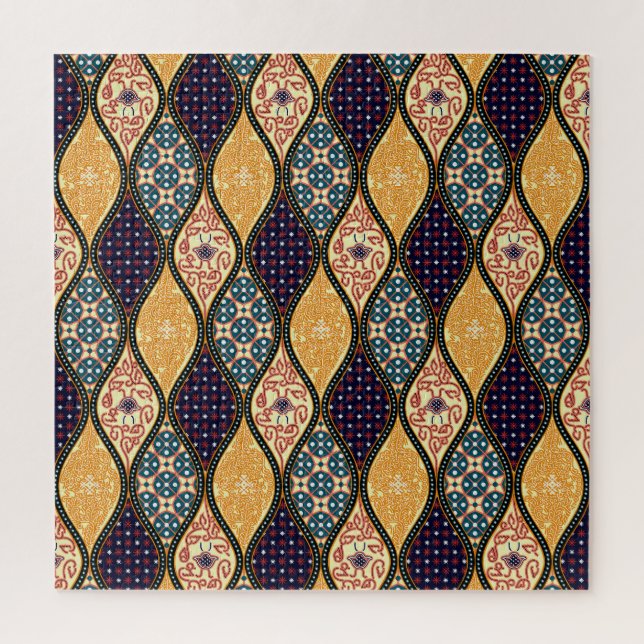 Puzzle Denim Bleu Art Nouveau : sans couture (Vertical)