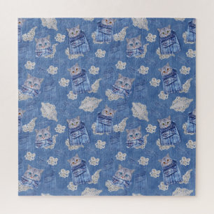 Puzzle Denim poche Jeans, Kittens et dentelle