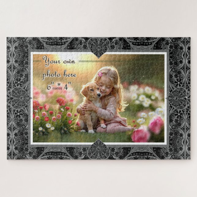 Puzzle Dentelle en céramique Noir (Horizontal)