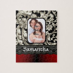 Puzzle Dentelle noire et damas