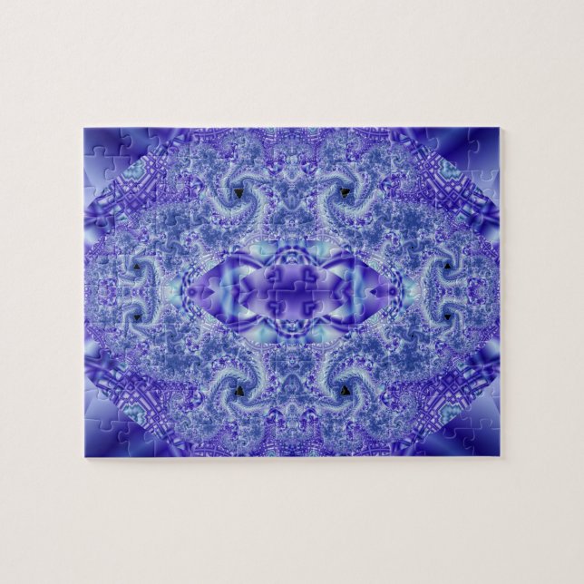 Puzzle Dentelles | Art fractal violet blanc (Horizontal)