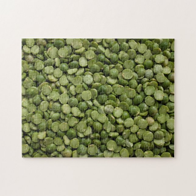 Puzzle denteux de pois fendu de vert (Horizontal)