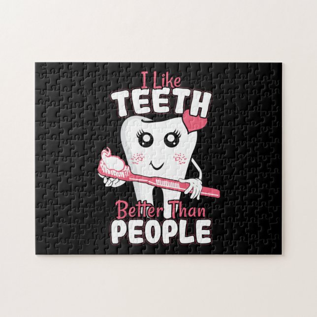 Puzzle Dentiste drôle - Comme les dents mieux que les gen (Horizontal)