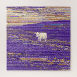 Puzzle Dernière transmission ou vache dans un champ