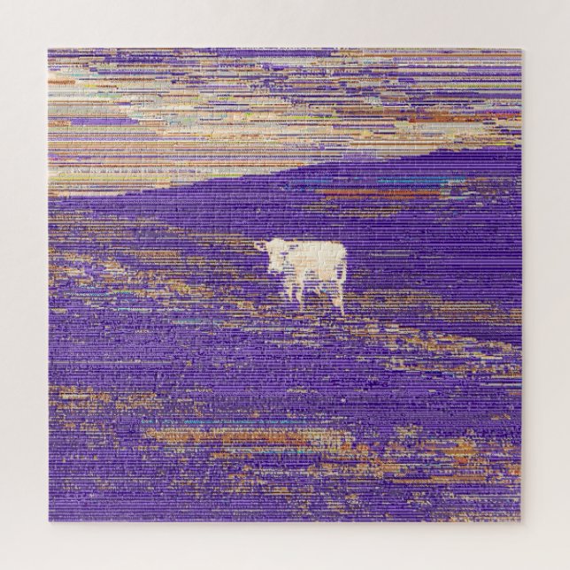 Puzzle Dernière transmission ou vache dans un champ (Vertical)