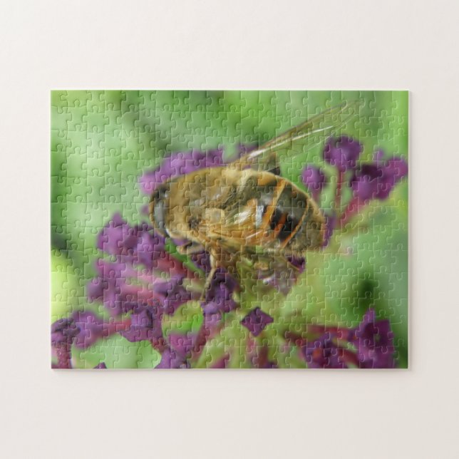 Puzzle des abeilles domestiques et des fleurs pour (Horizontal)