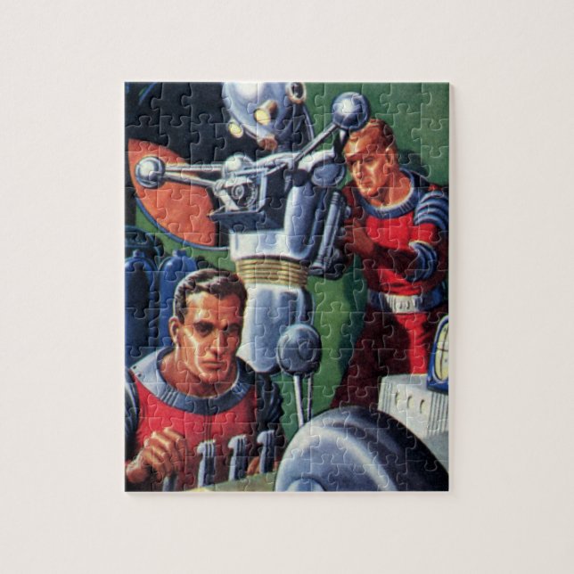 Puzzle Des astronautes de science-fiction vintages répare (Vertical)