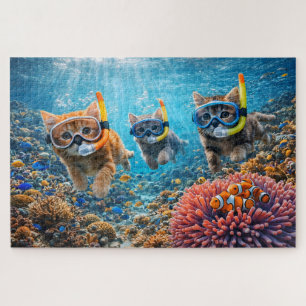 Puzzle Des chatons fantaisistes, la plongée en apnée, un