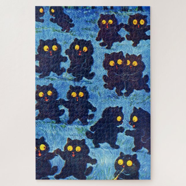Puzzle Des chats noirs dansant au clair de lune, Louis Wa (Vertical)