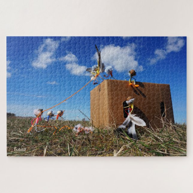 Puzzle Des fubby qui jouent avec des plumes et des mouche (Horizontal)