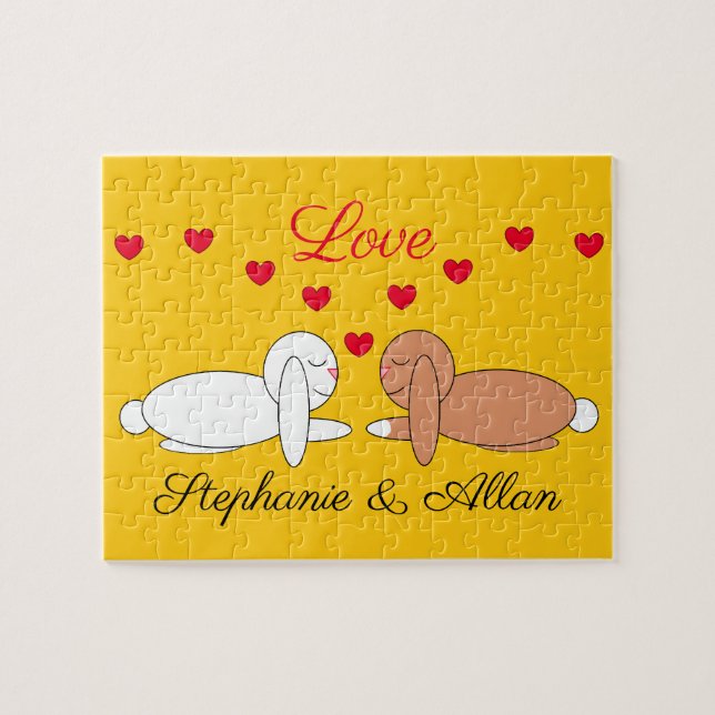 Puzzle Des lapins heureux et amoureux (Horizontal)