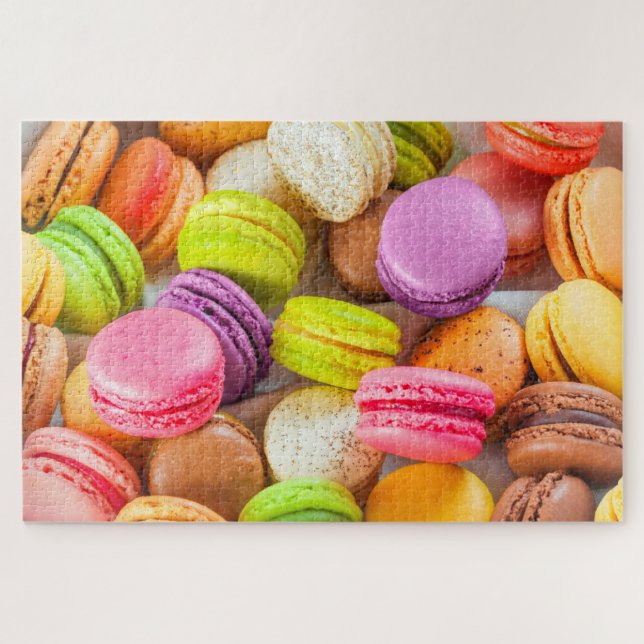 Puzzle Des macarons français colorés, une cuisine savoure (Horizontal)