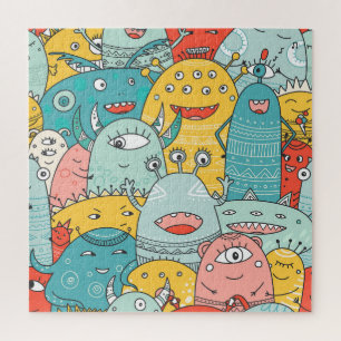 Puzzle Des monstres mignons de style boho, sans soudure.