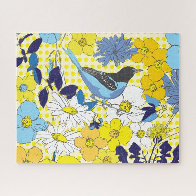 Puzzle des oiseaux bleus 16x20 pour les personnes  (Horizontal)