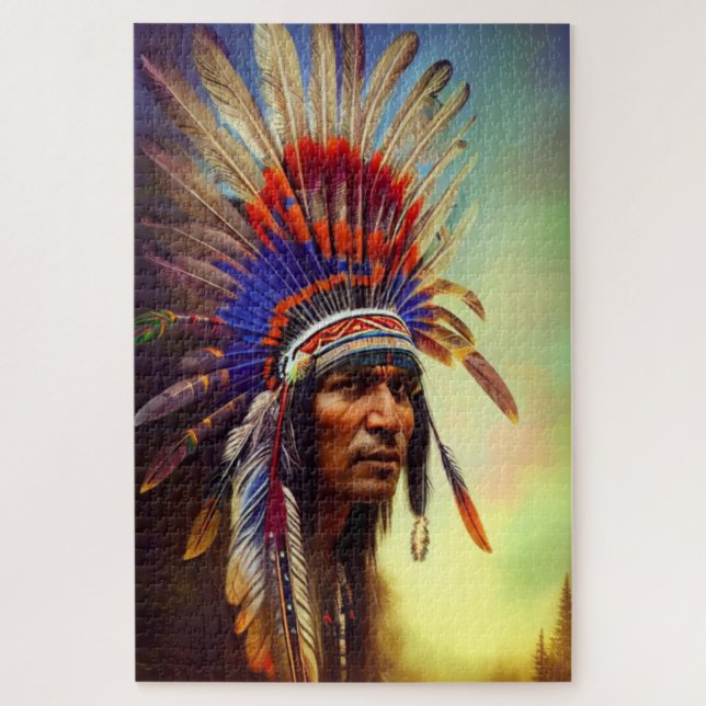 Puzzle des Ojibés d'Amérique (Vertical)