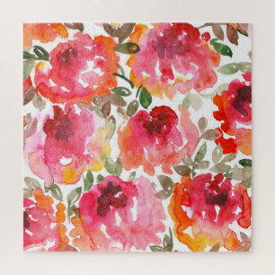 Puzzle Des roses rouges en habit, des motifs sans soudure