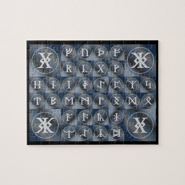 Puzzle des runes anglo-saxonnes Futhorc | alphabet (Horizontal)