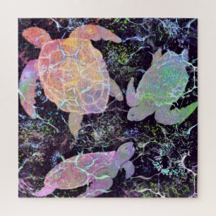 Puzzle des tortues d'eau - Peinture