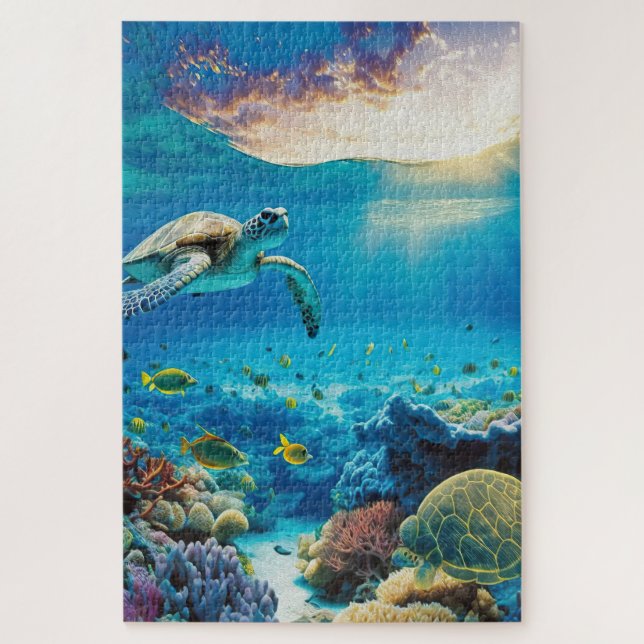 Puzzle des tortues marines (Vertical)