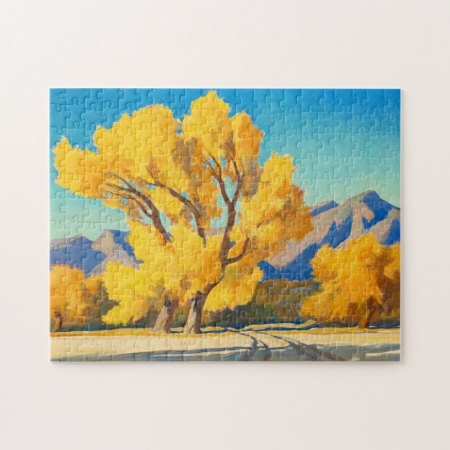 Puzzle Desert Cottonwoods, Arizona by Maynard Dixon