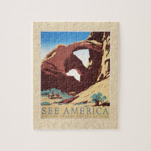 Puzzle Désert de Cowboy Chevaux Vintages de l'Ouest