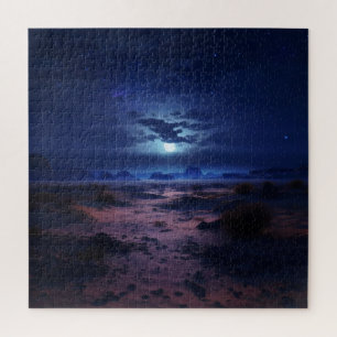 Puzzle Désert de nuit pleine lune