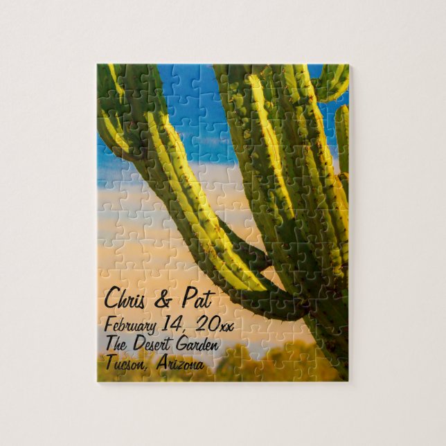Puzzle Desert Saguaro Cactus Mariage Event Favoriser (Vertical)