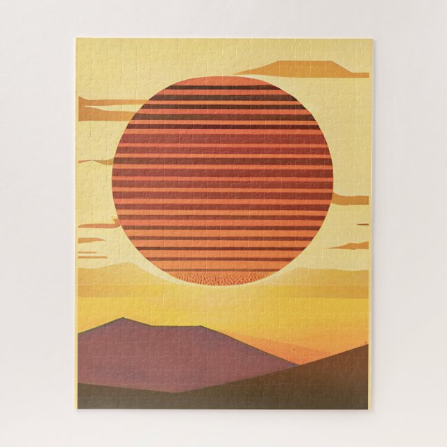 Puzzle Desert Sunset Rust Orange et Brown (Vertical)