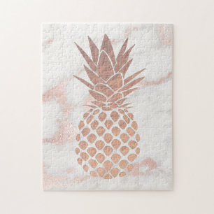 Puzzle design ananas sur marbre rose