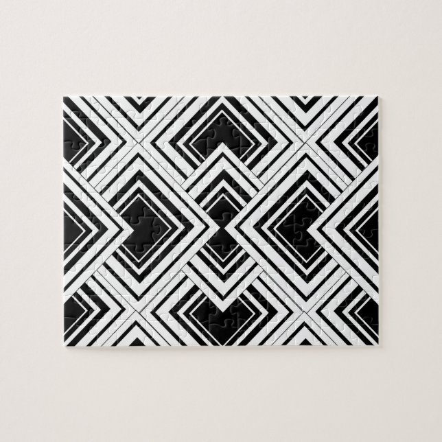 Puzzle Design Art Déco Noir Et Blanc (Horizontal)