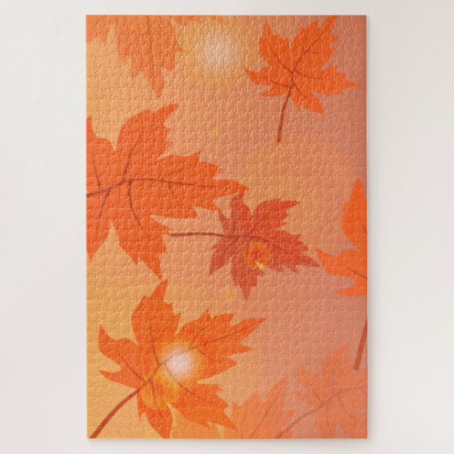 Puzzle Design d'automne avec feuilles d'érable et effet b (Vertical)