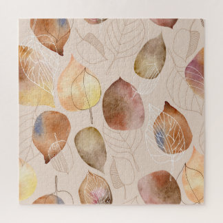 Puzzle Design d'automne de feuille d'aquarelle graphique