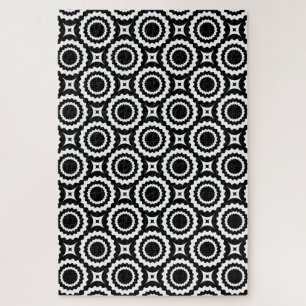 Puzzle Design de cercles en zigzag noir mignon