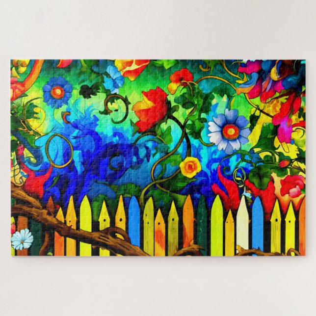 Puzzle Design de fleurs d'art (Horizontal)