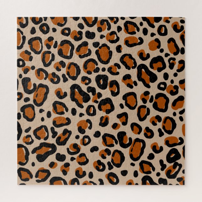 Puzzle Design de fourrure de léopard, motif sans couture. (Vertical)