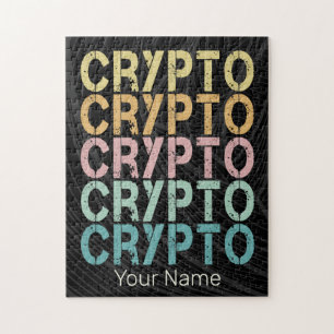 Puzzle Design de lettres rétro Crypto pour Cryptomonnaie